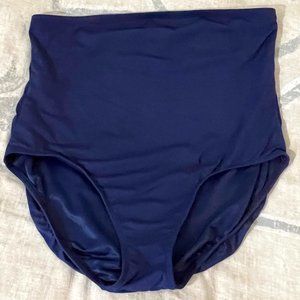 Lands' End - Ultra High Waisted Navy Swim Bottom w/ Tummy Control - 18W